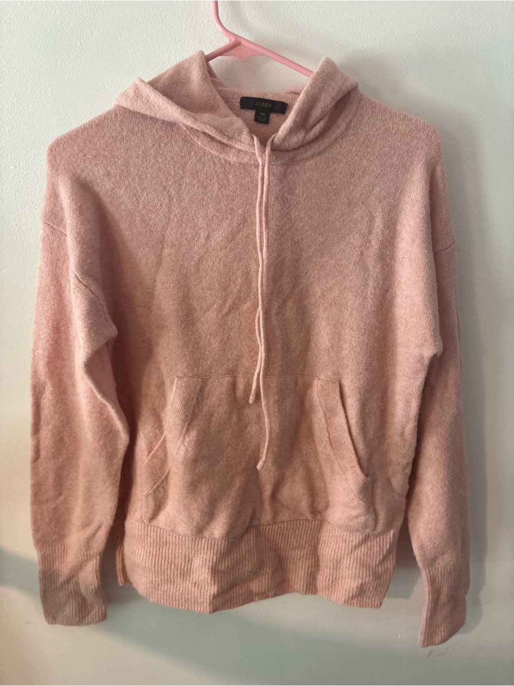 J. Crew Blush Pink Cozy Knit Hoodie
